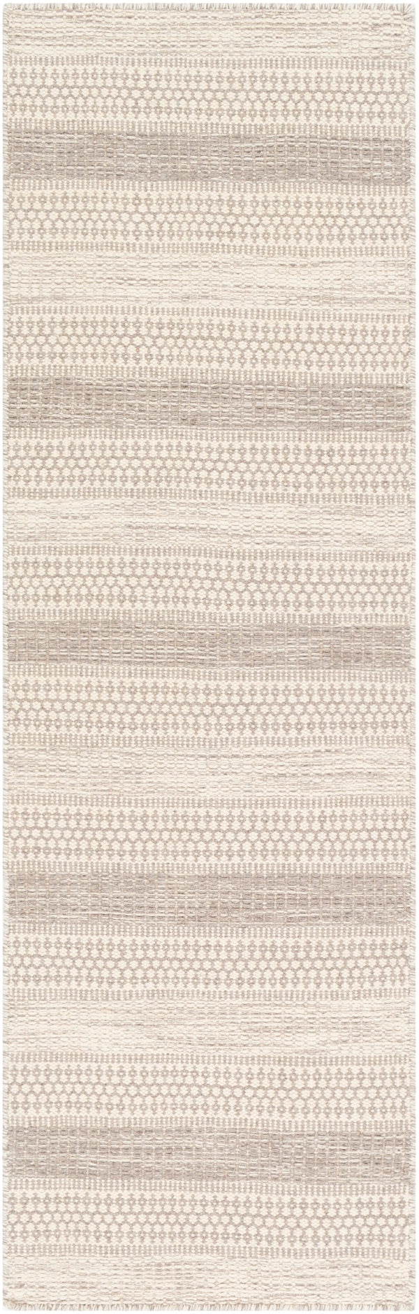 Mardin MDI-2303 Global Wool Rug MDI2303-268 Taupe, Cream 100% Wool 2'6" x 8'