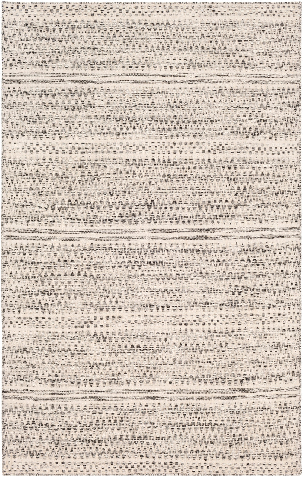 Mardin MDI-2305 Global Wool, Cotton Rug MDI2305-81012 Cream, Medium Gray, Black 100% Wool, 40% Cotton 8'10" x 12'