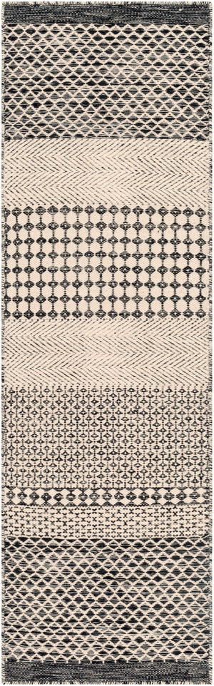 Mardin MDI-2306 Global Wool Rug MDI2306-268 Black, Beige 100% Wool 2'6" x 8'