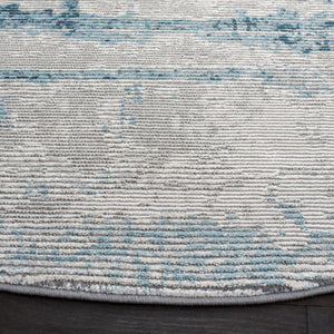 Meadow 500 Meadow 560 Contemporary Power Loomed 75% Polypropylene + 25% Polyester Rug Light Grey / Blue