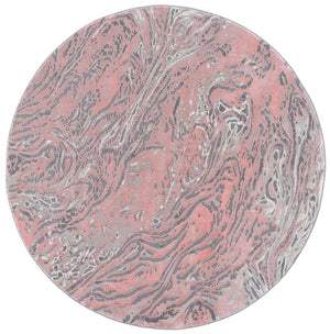 Meadow 500 Meadow 568 Contemporary Power Loomed 75% Polypropylene + 25% Polyester Rug Light Grey / Pink