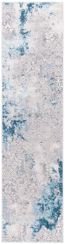 Meadow 500 Meadow 573 Contemporary Power Loomed 75% Polypropylene + 25% Polyester Rug Light Grey / Blue
