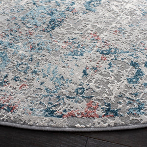 Meadow 500 Meadow 583 Contemporary Power Loomed 75% Polypropylene + 25% Polyester Rug Light Grey / Blue