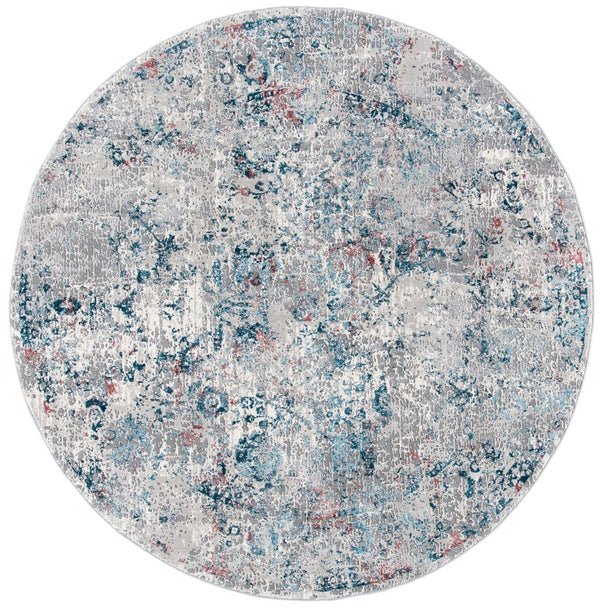 Meadow 500 Meadow 583 Contemporary Power Loomed 75% Polypropylene + 25% Polyester Rug Light Grey / Blue