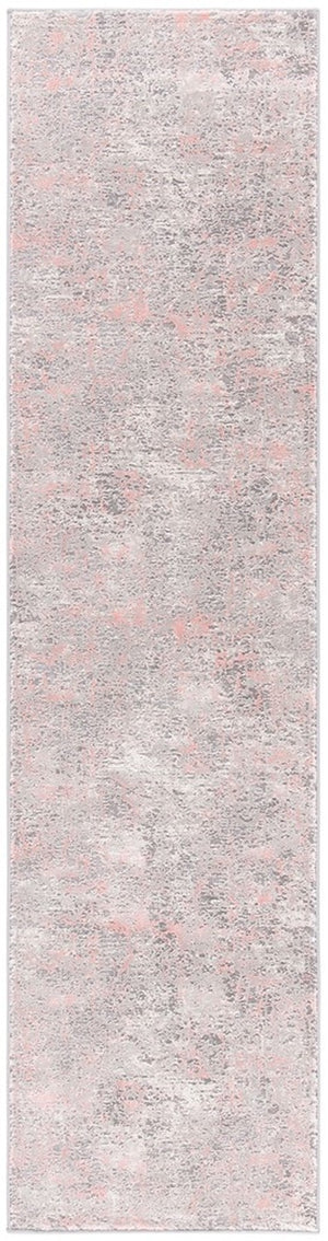Meadow 500 Meadow 583 Contemporary Power Loomed 75% Polypropylene + 25% Polyester Rug Grey / Pink