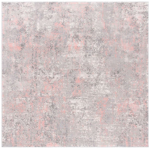 Meadow 500 Meadow 583 Contemporary Power Loomed 75% Polypropylene + 25% Polyester Rug Grey / Pink