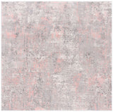 Meadow 500 Meadow 583 Contemporary Power Loomed 75% Polypropylene + 25% Polyester Rug Grey / Pink
