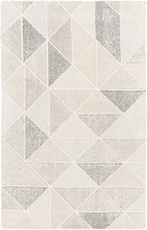 Melody MDY-2004 Modern Wool Rug MDY2004-576 Black, Charcoal, Medium Gray, Camel, Cream 100% Wool 5' x 7'6"