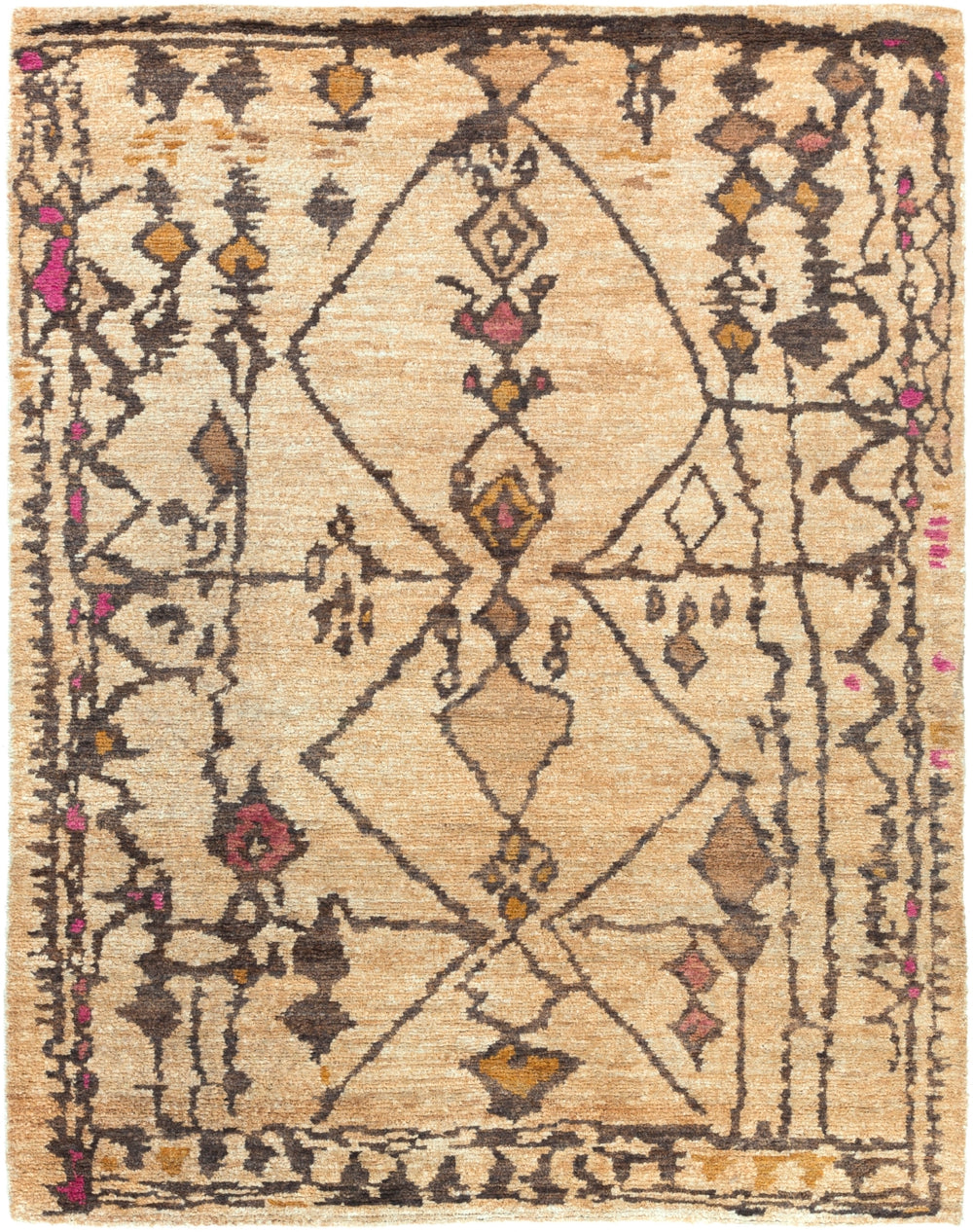 Medina MED-1110 Global Jute Rug MED1110-913 Burnt Orange, Bright Pink, Beige, Camel 100% Jute 9' x 13'