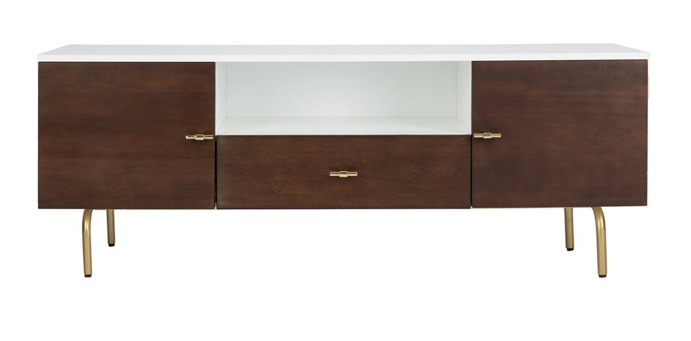 Safavieh Genevieve Tv Stand Walnut White Gold Wood MED5000A