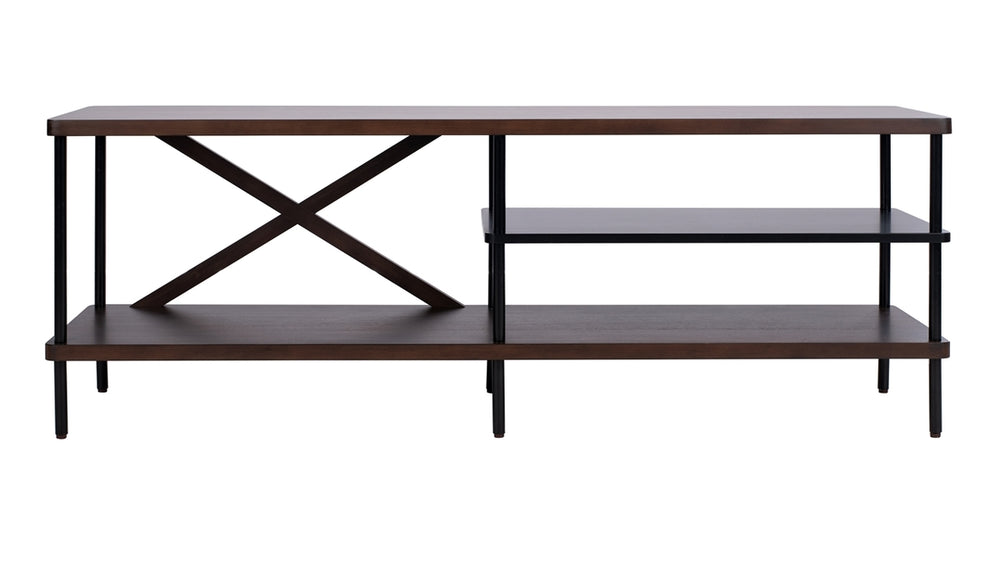 Safavieh Bruno Industrial Tv Stand Walnut Black Wood MED5001A