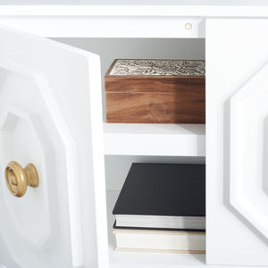 Safavieh Riya 3 Door 2 Shelf Sideboard  White Wood MED5005A