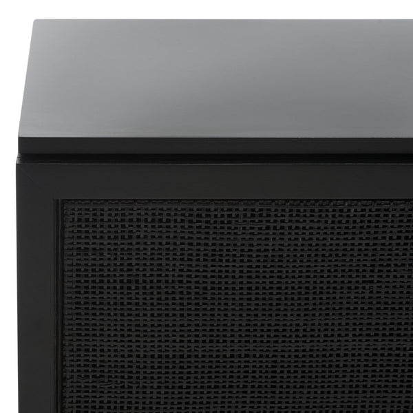 Zadie Coastal Chic Rattan Media Stand with Elegant Storage Shelves for Consoles and Decor