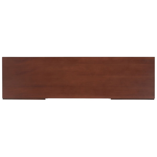 Zadie Coastal Chic Rattan Media Stand with Elegant Storage Shelves for Consoles and Decor