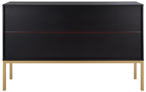 Zadie Rattan Sideboard - Modern Coastal Design with Black Frame and Ample Storage for Chic Spaces