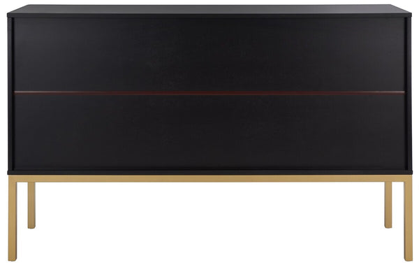 Zadie Rattan Sideboard - Modern Coastal Design with Black Frame and Ample Storage for Chic Spaces