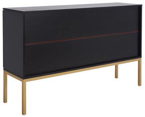 Zadie Rattan Sideboard - Modern Coastal Design with Black Frame and Ample Storage for Chic Spaces