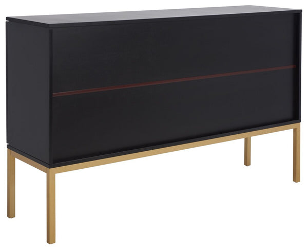 Zadie Rattan Sideboard - Modern Coastal Design with Black Frame and Ample Storage for Chic Spaces