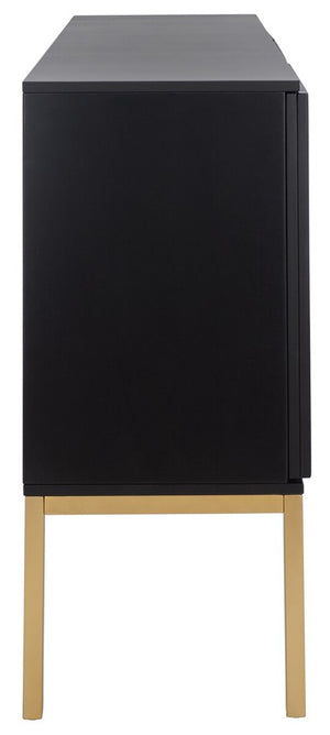 Zadie Rattan Sideboard - Modern Coastal Design with Black Frame and Ample Storage for Chic Spaces