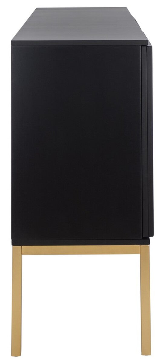 Zadie Rattan Sideboard - Modern Coastal Design with Black Frame and Ample Storage for Chic Spaces
