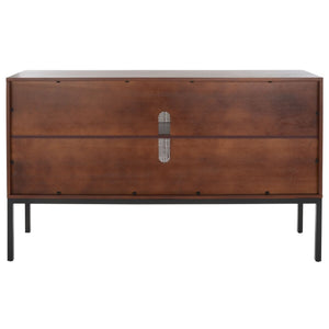 Safavieh Zadie 2 Shelf Rattan Sideboard Walnut / Natural MED5010F