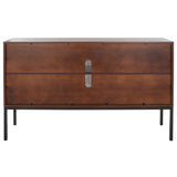 Safavieh Zadie 2 Shelf Rattan Sideboard Walnut / Natural MED5010F