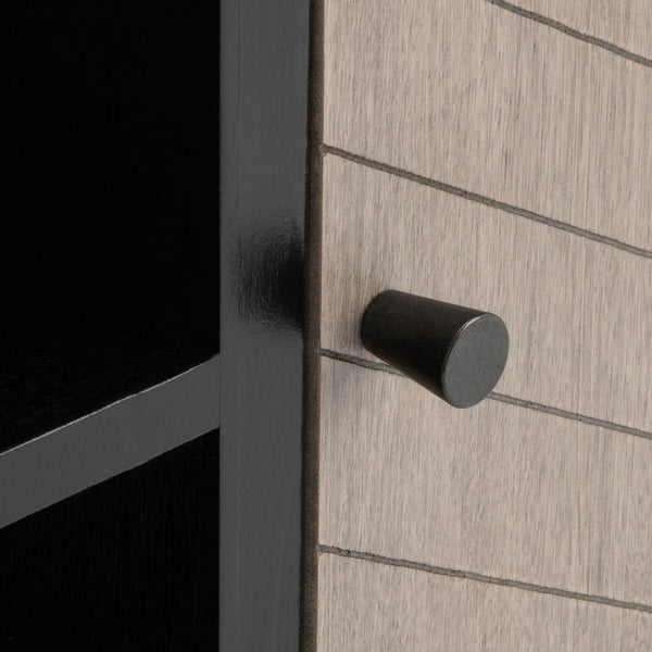 Magnolia 2 Door 2 Shelf Media Stand Black  Wood MED5702B