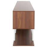 Safavieh Jarrett Large Media Stand Walnut / White  MED9300B