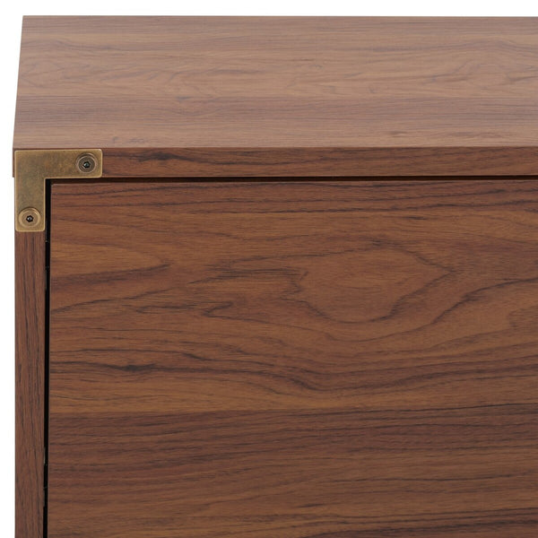 Safavieh Galio 2 Door 2 Shelf Media Stand Walnut / Gold MED9612A