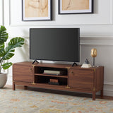 Safavieh Galio 2 Door 2 Shelf Media Stand Walnut / Gold MED9612A