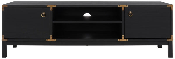 Safavieh Galio 2 Door 2 Shelf Media Stand Black / Gold MED9612B