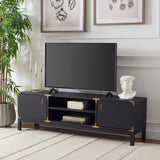 Safavieh Galio 2 Door 2 Shelf Media Stand Black / Gold MED9612B