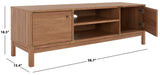 Safavieh Galio 2 Door 2 Shelf Media Stand Oak / Gold MED9612D