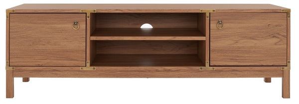 Safavieh Galio 2 Door 2 Shelf Media Stand Oak / Gold MED9612D