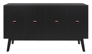 Helena Media Stand: Mid-Century Design with Carved Details to Elevate Your Entertainment Space Elegantly