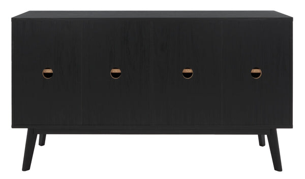 Helena Media Stand: Mid-Century Design with Carved Details to Elevate Your Entertainment Space Elegantly