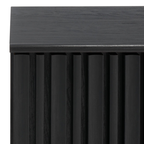 Helena Media Stand: Mid-Century Design with Carved Details to Elevate Your Entertainment Space Elegantly