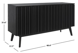 Helena Media Stand: Mid-Century Design with Carved Details to Elevate Your Entertainment Space Elegantly