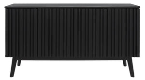 Helena Media Stand: Mid-Century Design with Carved Details to Elevate Your Entertainment Space Elegantly