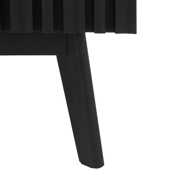 Helena Media Stand: Mid-Century Design with Carved Details to Elevate Your Entertainment Space Elegantly