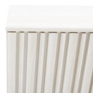 Helena Media Stand: Mid-Century Design with Carved Details to Elevate Your Entertainment Space Elegantly