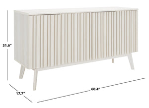 Helena Media Stand: Mid-Century Design with Carved Details to Elevate Your Entertainment Space Elegantly