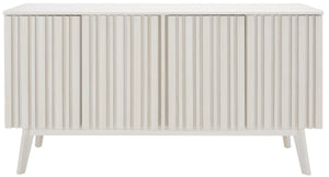 Helena Media Stand: Mid-Century Design with Carved Details to Elevate Your Entertainment Space Elegantly