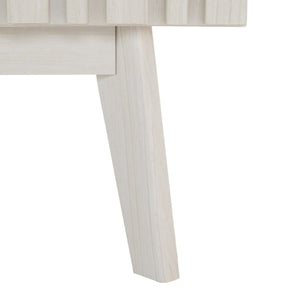 Helena Media Stand: Mid-Century Design with Carved Details to Elevate Your Entertainment Space Elegantly