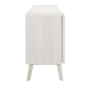 Helena Media Stand: Mid-Century Design with Carved Details to Elevate Your Entertainment Space Elegantly