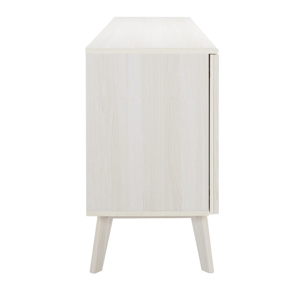 Helena Media Stand: Mid-Century Design with Carved Details to Elevate Your Entertainment Space Elegantly