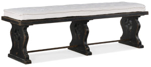 Hooker Furniture CiaoBella Casual Ciao Bella Bench in Poplar and Hardwood Solids with Maple Veneer, Plywood, Fabric, Foam and Metal 5805-90019-99