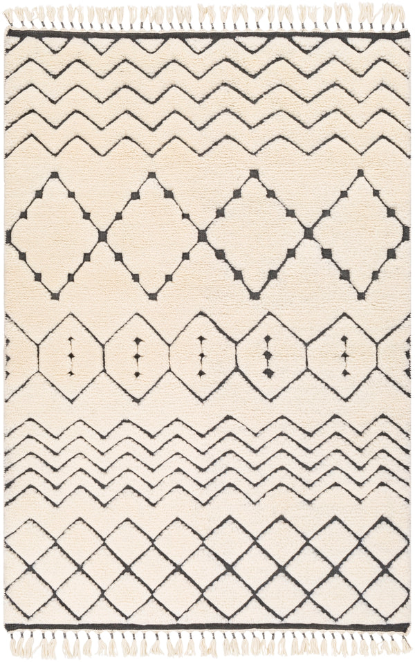 Meknes MEK-1002 Global NZ Wool Rug MEK1002-81012 Cream, Charcoal 100% NZ Wool 8'10" x 12'
