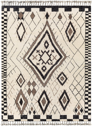 Meknes MEK-1005 Global NZ Wool Rug MEK1005-81012 Cream, Black, Charcoal, Medium Gray 100% NZ Wool 8'10" x 12'