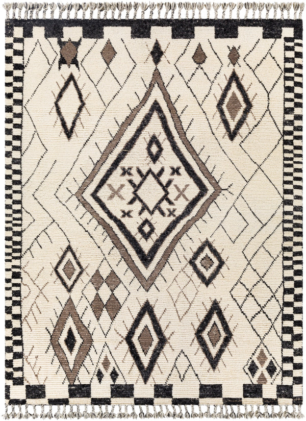 Meknes MEK-1005 Global NZ Wool Rug MEK1005-81012 Cream, Black, Charcoal, Medium Gray 100% NZ Wool 8'10" x 12'